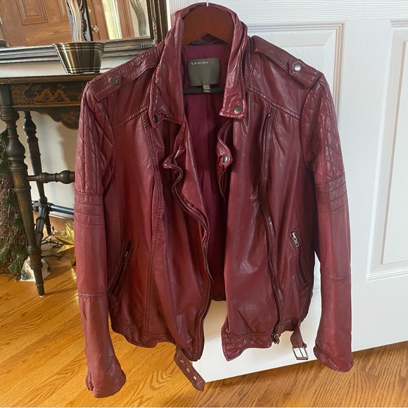 Muubaa Leather Jacket Women’s  Gorgeous Red 12 - Picture 3 of 4